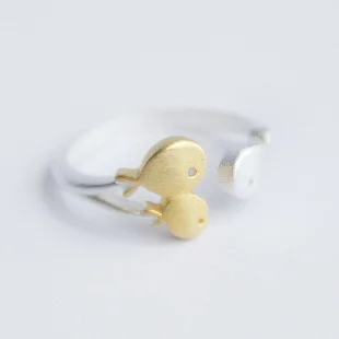 

Cute three fish shape open ring simple style ladies travel dress up jewelry anniversary surprise gift fashion girl ring