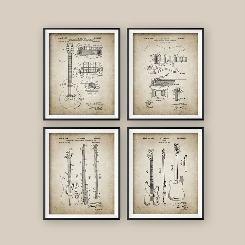Electric Guitar Canvas Art Posters Home Decor