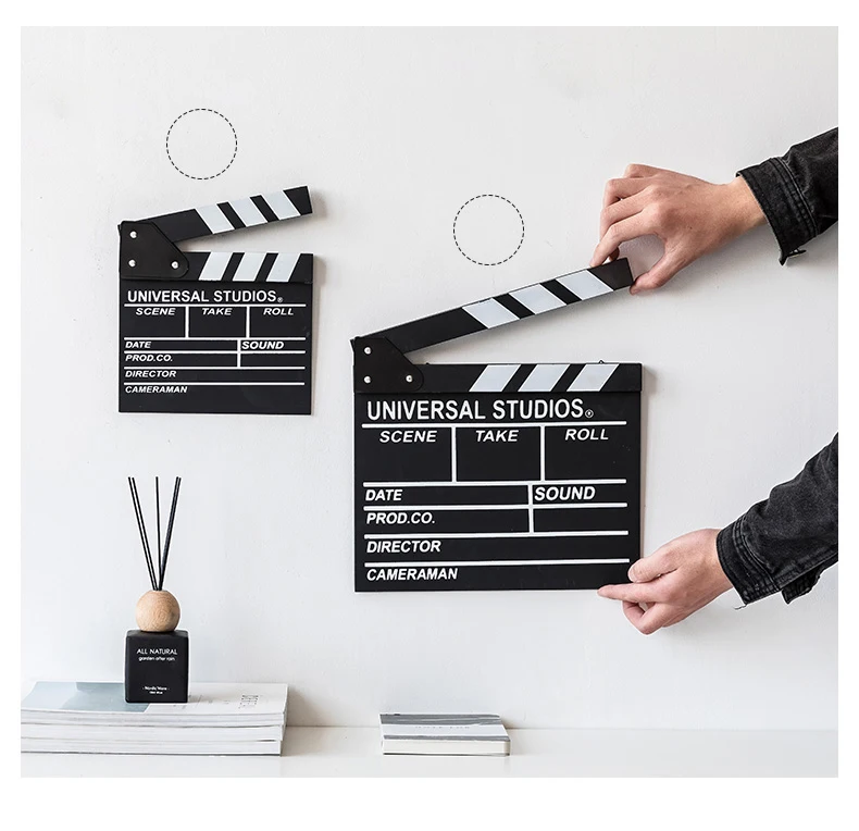 Nordic decorative ornaments ,black and white Clapboard film clapper director playing board photo studio shooting props bedroom  (12)