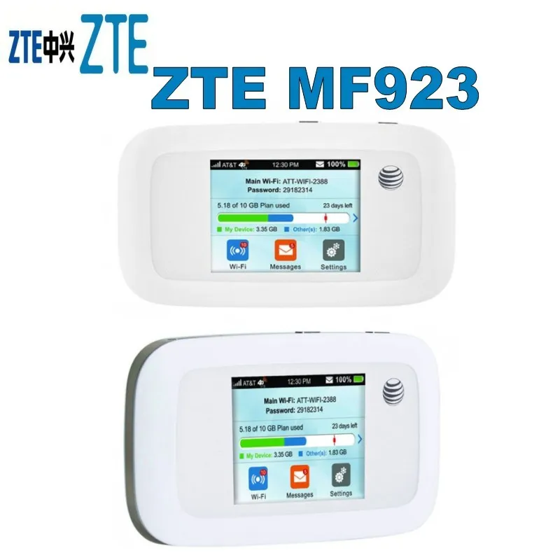 ZTE MF923 (AT&T Velocity) 4G LTE Mobile Hotspot with touch screen