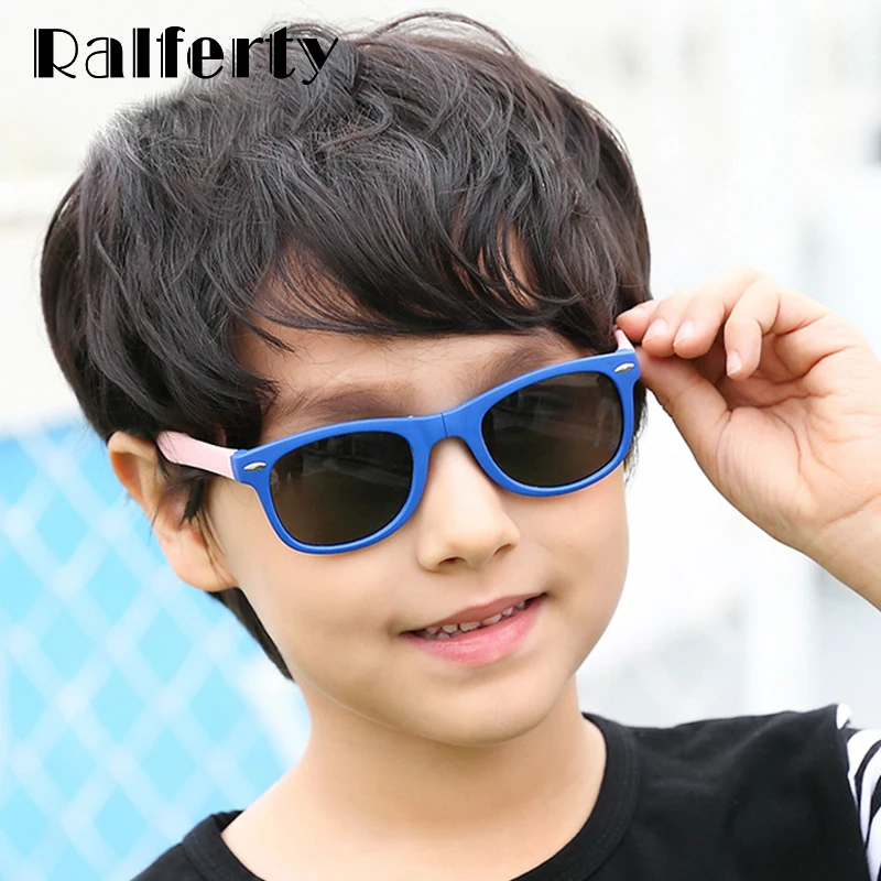 Ralferty складные очки Детские поляризованные небьющиеся TR90 Рамки для мальчиков и девочек детские солнцезащитные очки UV400 очки Детские тени K8213