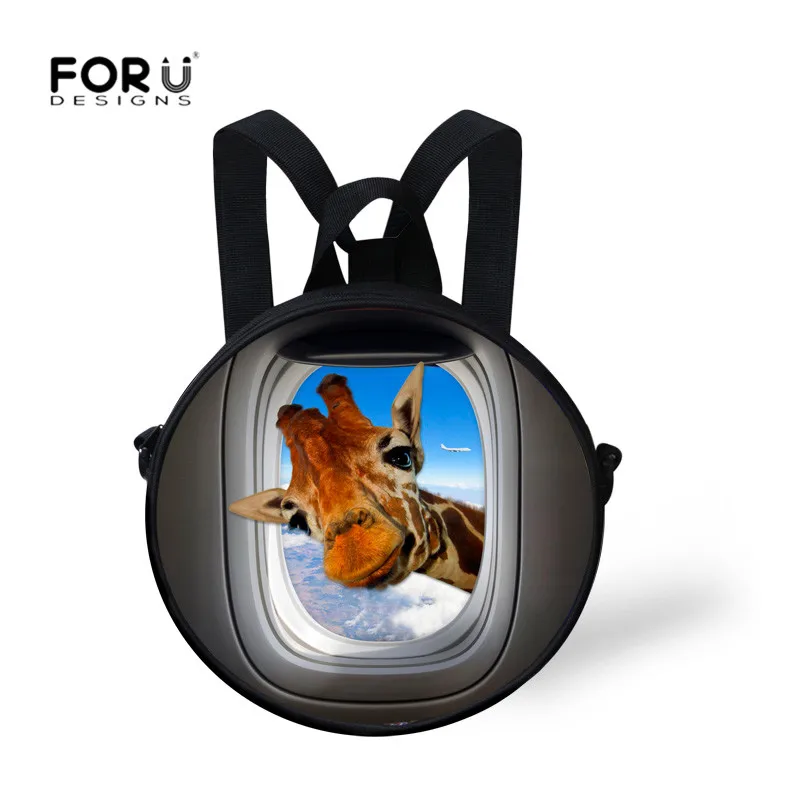 Детские школьные ранцы FORUDESIGNS с 3D принтом животных круглые для детей множество