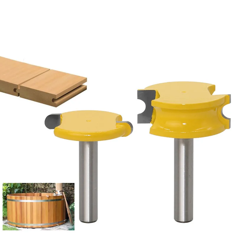 

2pc 1/4" Shank 1/4" Diameter Set Woodworking Router Bits Burrs Cutter Wood Circular T-Shaped Knife Milling Cutter