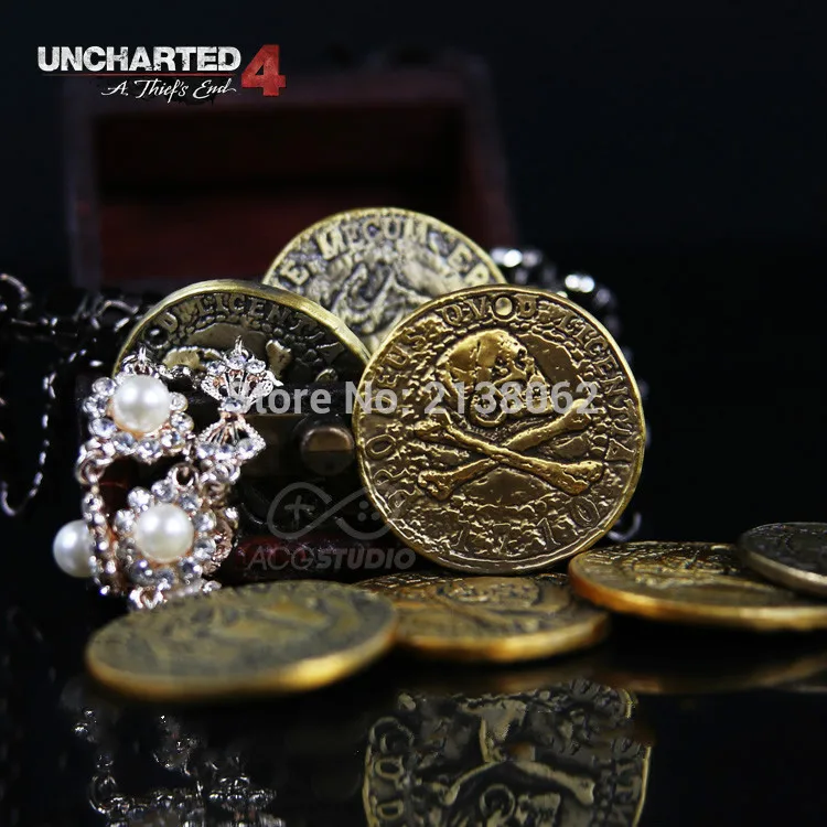 

PS4 Uncharted 4 A thief's end pirate Gold Coin necklace Drake last adventure