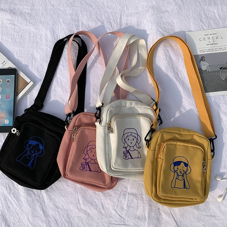 

Fashion Women Canvas Bags Shoulder Bags 2019 New Arrival Female Students Messenger Bags Casual Soft Zipper Canvas Handbags