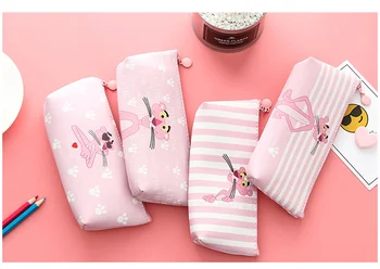 

Creative pink pu Pencil bag Stationery Storage Organizer case School Office Supply Escolar material escolar