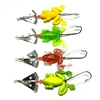 1PCS Spinning Spoon Swim Bionic Frog Soft Lure 9cm 6.2g Silicone Artificial Bait With Weedless Barbed Hook Pesca Fishing Tackle ► Photo 2/6