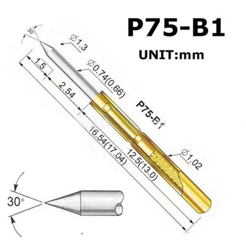 50 шт. PL75-B1 0,7 мм наконечник 16 мм Пружинные Щупы для печатной платы