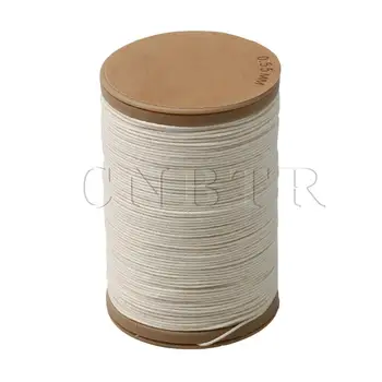 

CNBTR 0.55mm White Round Ramie Waxed Linen Sewing Cord Wax String Stitching Thread 70 Meters for Leather Craft DIY Handmade
