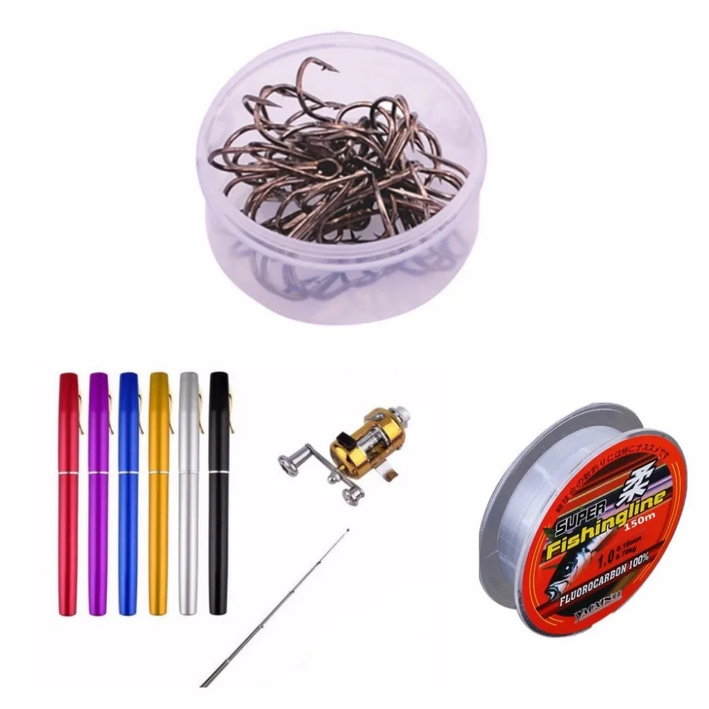 

Balight Portable Pocket Telescopic Mini Fishing Pole Pen Shape Folded Fishing Rods With Reel Wheel