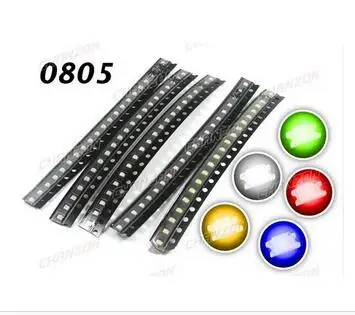 LED 0805 2012 ROHS/красный/синий/Нефритовый