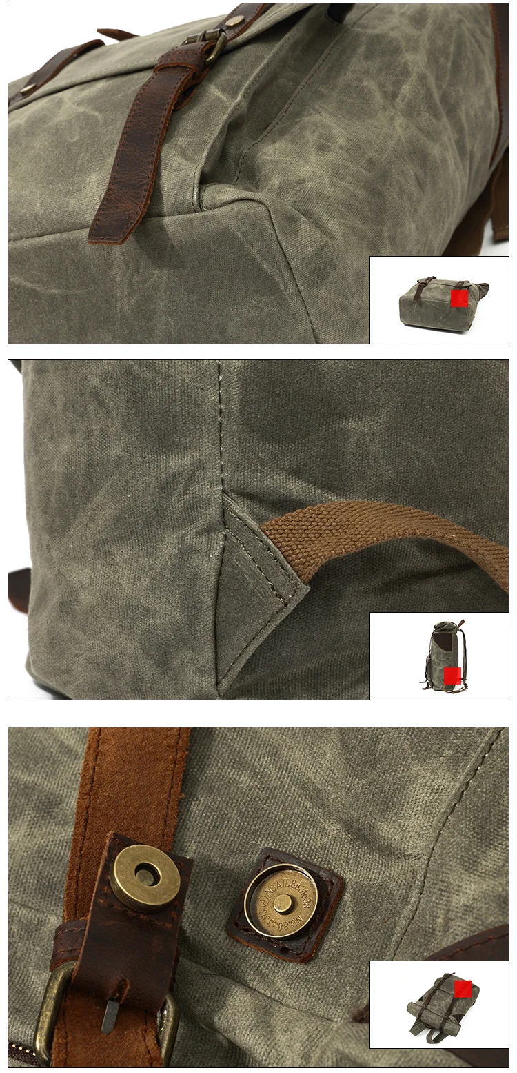 DETAIL INFORMATION BUCKLE SEWING of Woosir Waterproof Large-Capacity Travel Backpack