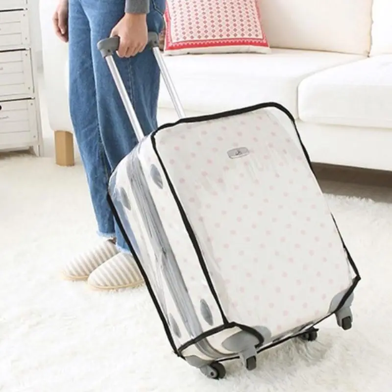Dustproof Waterproof Rain Cover Clear Luggage Cover 4 Size 20 28 Inch