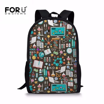 

FORUDESIGNS Chemistry Backpacks for Teenage Boys Print School Children Bag Tumblr Rucksack 17 Inch Laptop Backpack for Men 2019