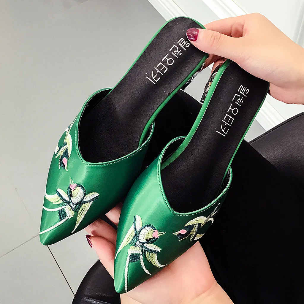 

Heel Mules Shoes Women Cloth Slippers Female Designer Slides Ladies Brand Slippers Women High Slides JUNE14