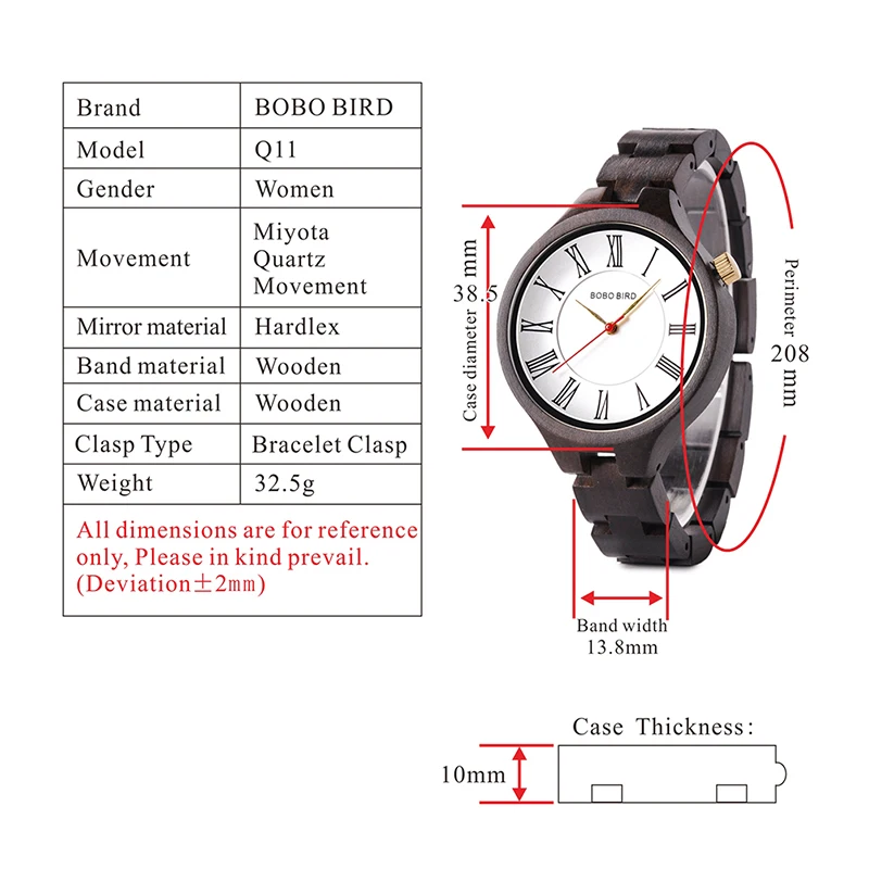 BOBO BIRD римская цифровая шкала женские деревянные бамбуковые кварцевые часы женские наручные часы с деревянной лентой в подарочной коробке