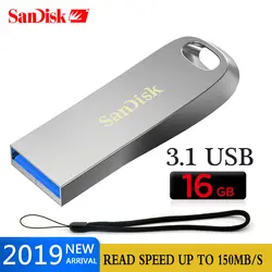 SanDisk 16 GB USB 3,1 флэш-накопитель 64G флеш-накопитель 32 GB de memoria 128 GB U disco USB de Metal clave para portortil/Tablet/tv/PC 150 MB