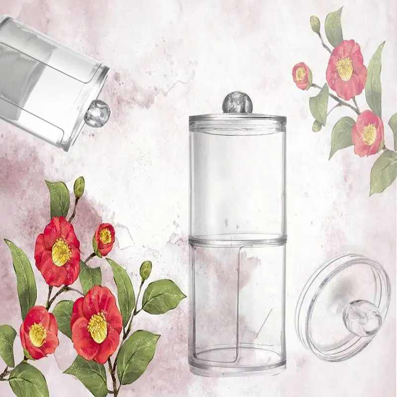 

Desktop finishing Holder Makeup Cotton Pad Box Nail Paper Wipe Cotton Swabs Organizer Storage Box Clear Stand Make-up Table Kit