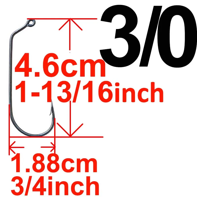 50 шт. большой джиг рыболовный крючок 60 Градусов Джиг крючкообразный крючок Размер 3/0 4/0 5/0 один крючок