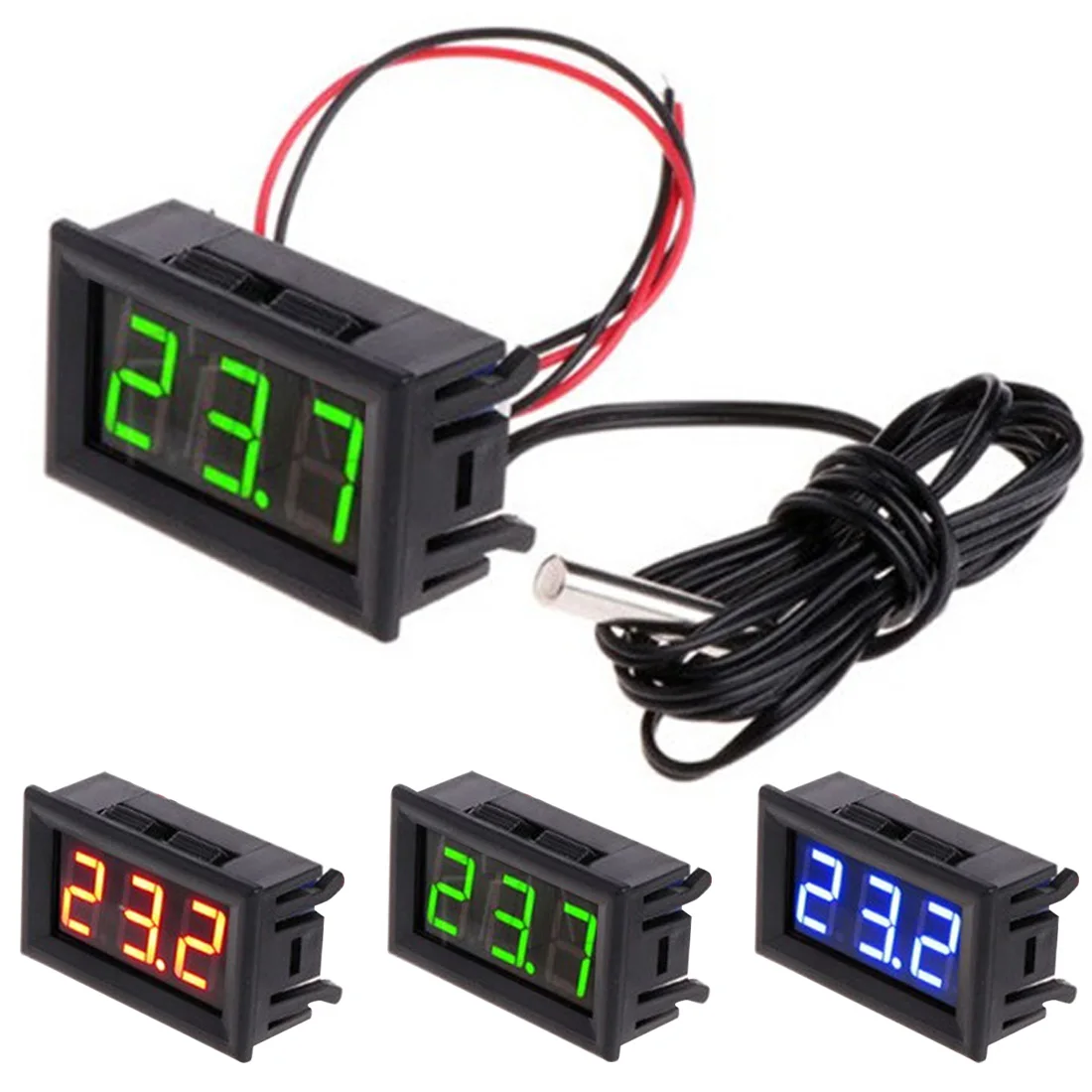 

Multi-usage -50-110C Detector DC 12V Digital Thermometer with Temprature Probe Monitoring Meter