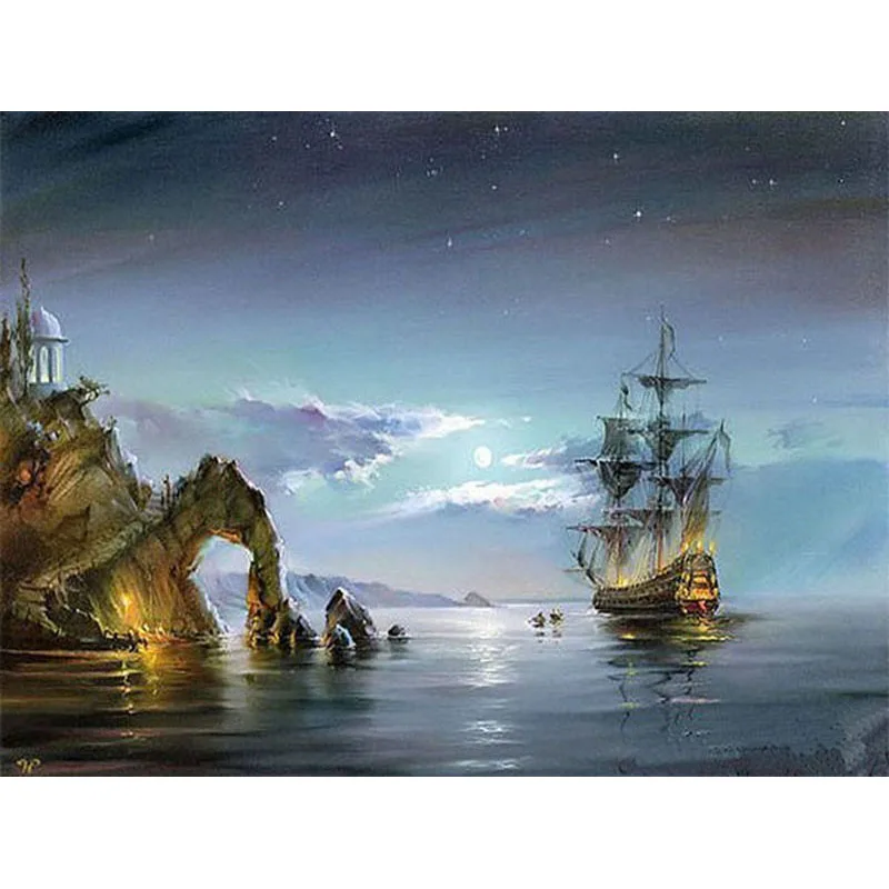 

Artsailing Pictures By Numbers Wonders Ship Sea Scenery Paintings by Numbers On Canvas Poster Picture by Numbers DIY Kit NP-023