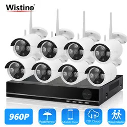 Wistino HD 960 P Wi-Fi NVR комплект 1MP безопасности IP Камера открытый 8CH система наблюдения CCTV беспроводные комплекты 8 шт Ночное видение P2P