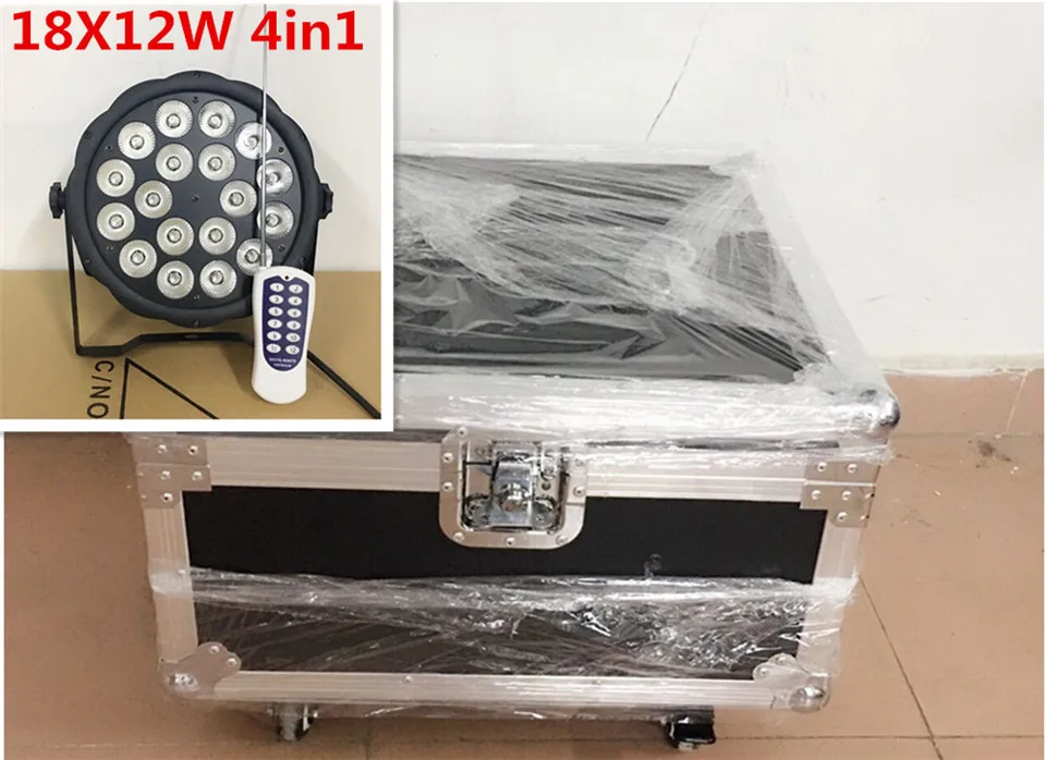 

8pcs Wireless control 18x12W With flightcase RGBW DJ Mega Quad Par Profile Bright Stage LED Wash Light RGBW Color Mixing