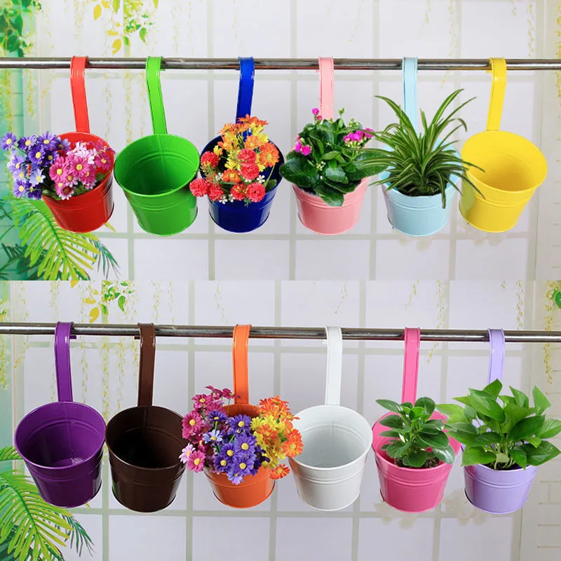 60Pcs/ Lot Multi Color Metal Plant Flower Pot Hook Planter