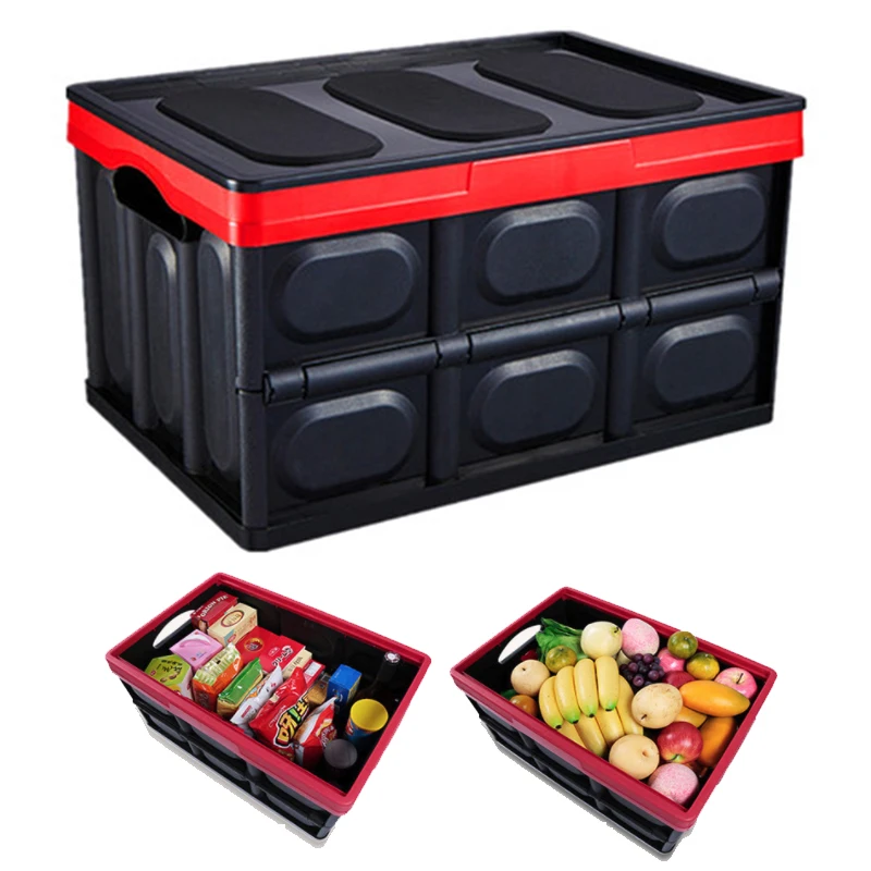 

Folding Car Trunk Organizer Storage Box Collapsible Non-Slip Auto Cargo Storage Container Toys Food Storage Bag Camping Pack
