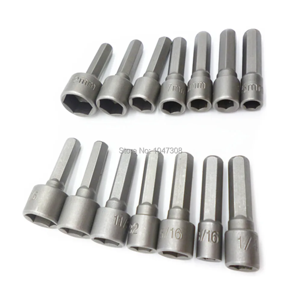 14 pc Power Nutdriver Nut Driver Bit Set SAE  Metric