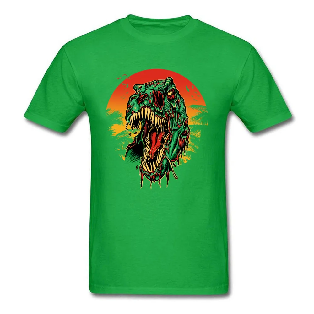 Zombie T-Rex Printed T Shirts for Men All Cotton ostern Day Tops Shirt Custom Tees Short Sleeve 2018 Crew Neck Zombie T-Rex green