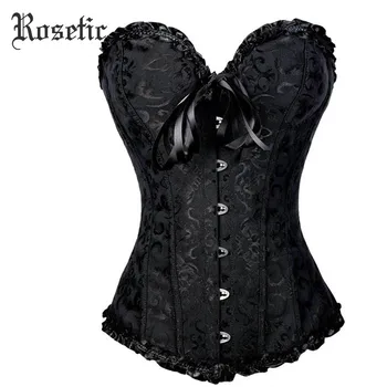 

Rosetic Gothic Bustiers Corsets Sexy Bandage Plus Size Bow Overbust Shapewear Corselet Tops Slimming Belt Lingerie Goth Corsets