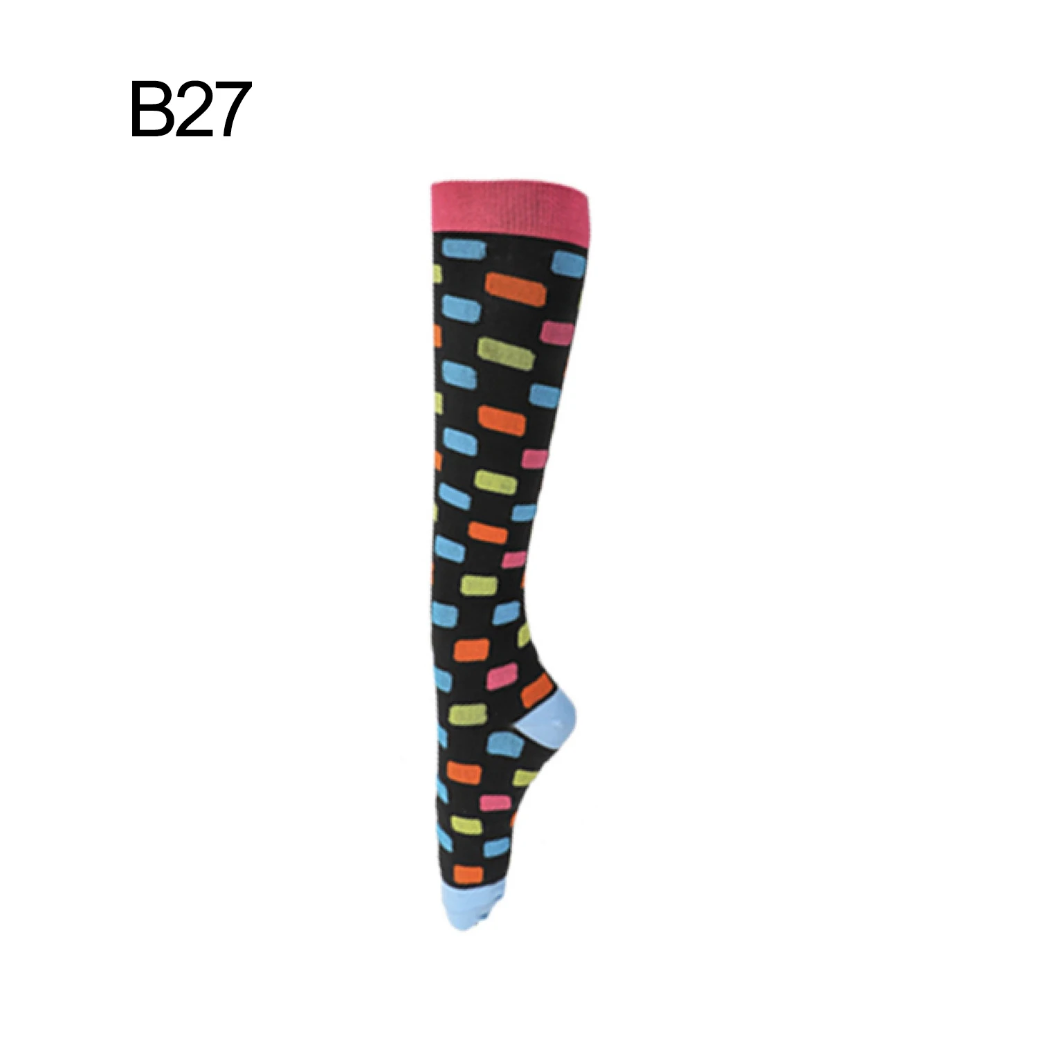 Большие размеры, женские/мужские носки для девочек, нейлоновые эластичные носки для кормящих, Веселые носки, повседневные длинные Компрессионные носки, удобные носки - Цвет: B27