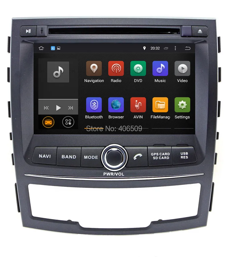 Clearance Android 7.1 Car DVD Player for Ssangyong Korando 2010 2011 2012 2013 with GPS Navigation Radio BT USB AUX WIFI Stereo 4Core+2G 0