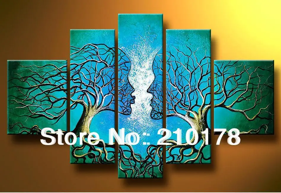 

5pcs MODERN ABSTRACT HUGE WALL ART OIL PAINTING ON CANVAS LA5-011