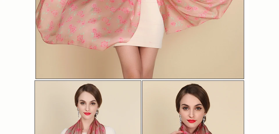 [BYSIFA] Новые женские шёлковый шарф, модный бренд аксессуары серый зеленый ультратонкие шарфы высшего класса женская летняя шаль 200*110 см
