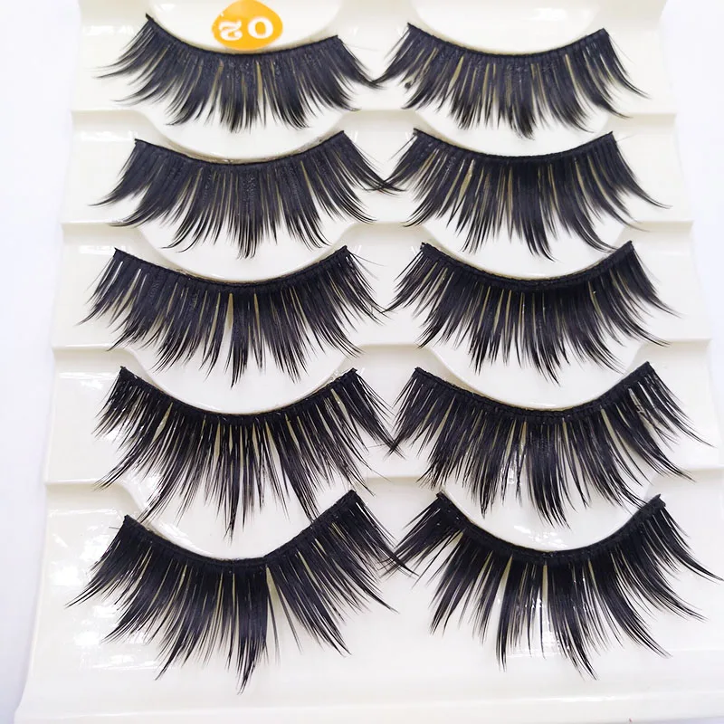

5 Pairs Crisscross 3D Thick False Eyelashes Fake Lashes Eye Lashes Extension Eye Tools Daily Makeup For Club Party