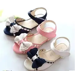 Лето 2016 новые модные сандалии для девочек бантом прилив принцесса прохладно тапочки сандалии для девочек