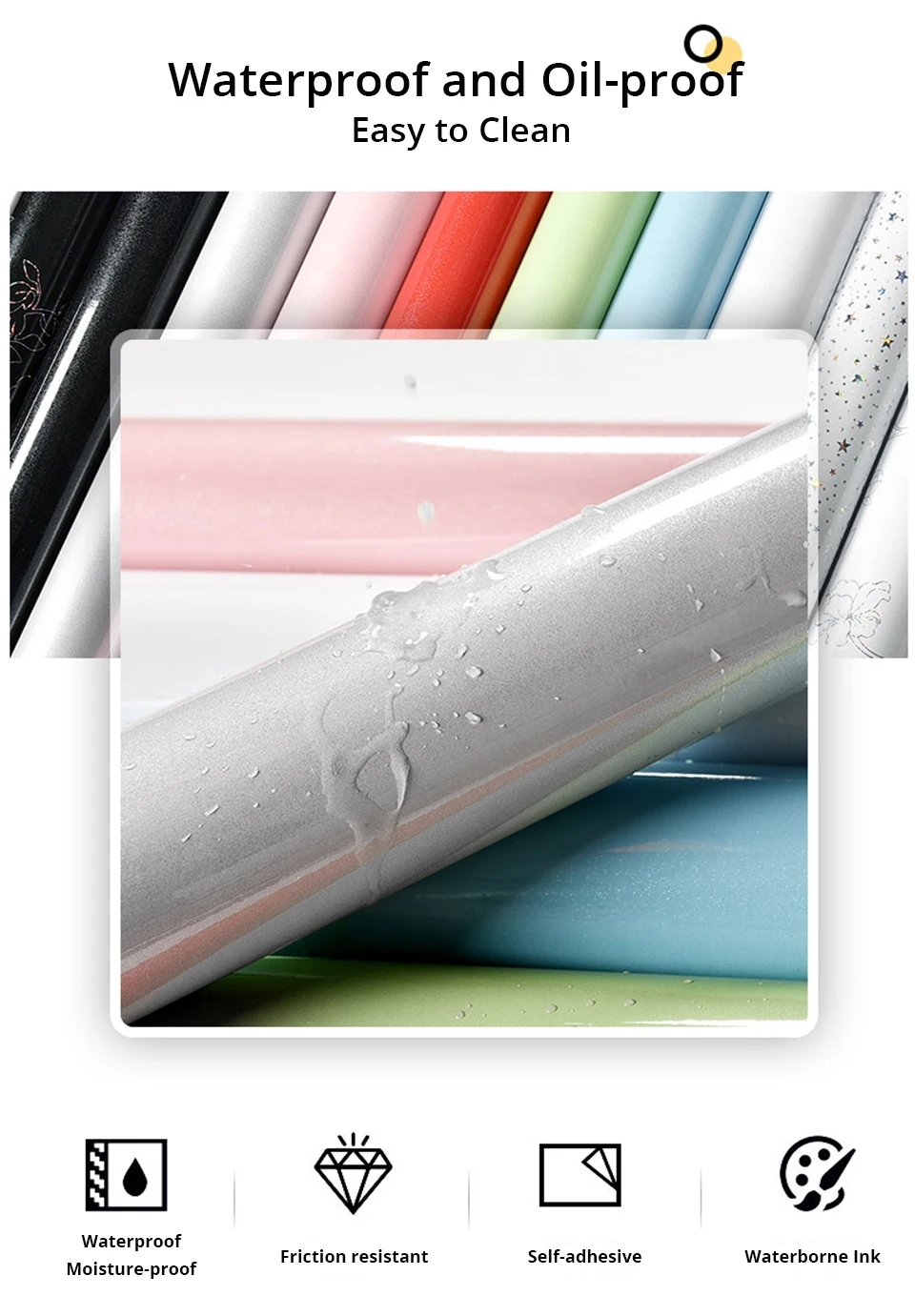 Разноцветные глянцевые обои ПВХ самоклеющиеся мраморные настенные Стикеры для гостиной настенный Декор кухонный шкаф стол водостойкая наклейка