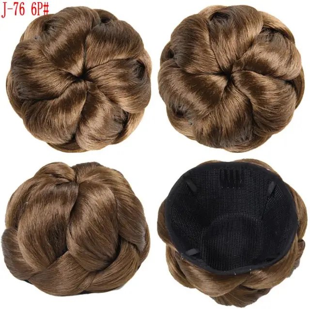 2016 Fake hair buns for black women hair make up chignon hairpiece