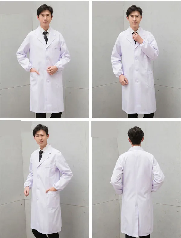 Больничный доктор белый для мужчин лабораторное пальто, медицинский персонал Униформа доктор униформа химия пальто Розничная оптом