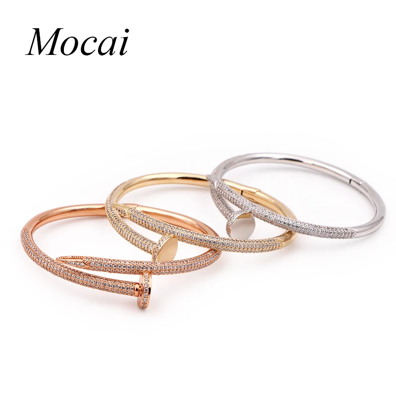 

Mochai Punk Rock Style Three Color Optional Cuff Bangle Bracelet for Women Alloy Zircorn Opennable Charm Bracelets Jewelry ZK20