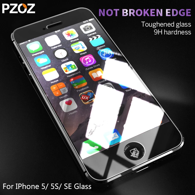 Pzoz для iphone стекло 5S закаленное защита экрана 2.5D анти-голубой свет передняя крышка для iPhone 5S 5 SE пленки стекла 9h цвет