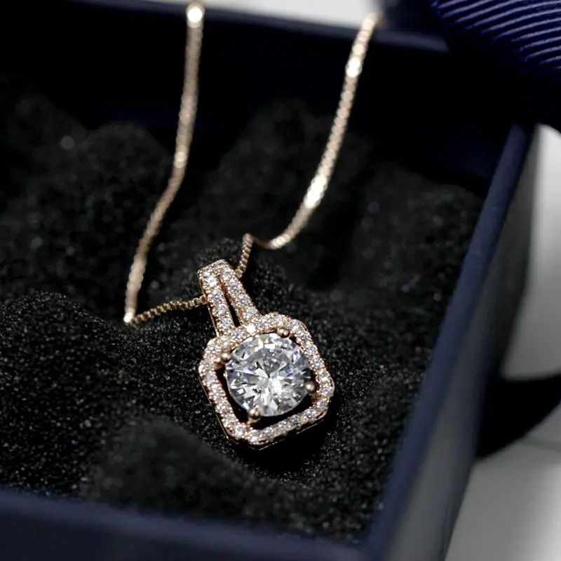 Ювелирные изделия 18 K золото moissanite алмаз ожерелье свадебные подарки MO-01-h01
