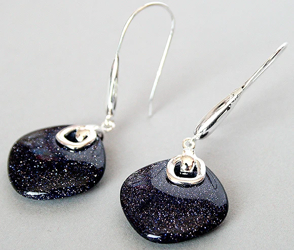 

FASHION 925 SILVER NATURAL SANDSTONE EARRINGS 14/5