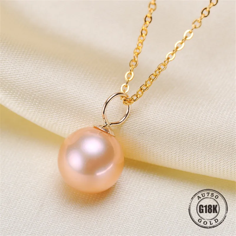 

DIY Accessories AU750 G18K Yellow Gold Pendant Jewelry Findings Blank Pendants Bracket Natural Pearl Cap Bracket