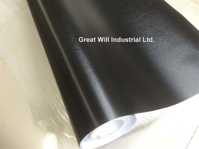 Brushed Black Metallic Aluminum Auto Flex Vinyl Wrap Car Wrapping Metallic  Black Brushed Steel Wrap Foil - AliExpress