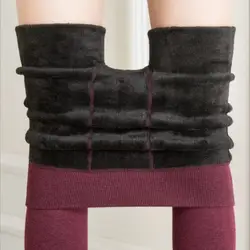2018 зимние леггинсы теплые леггинсы утепленные сексуальные черные кожаные брюки с высокой талией повседневные теплые бархатные однотонные