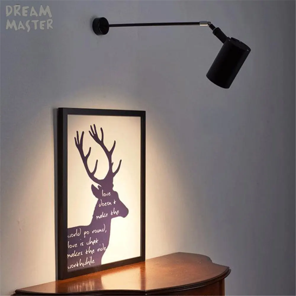 Billige Industrielle kunst Wand strahler lange pol led wand lichter für galerie museum bild beleuchtung flexible arm ausstellung foto lampe