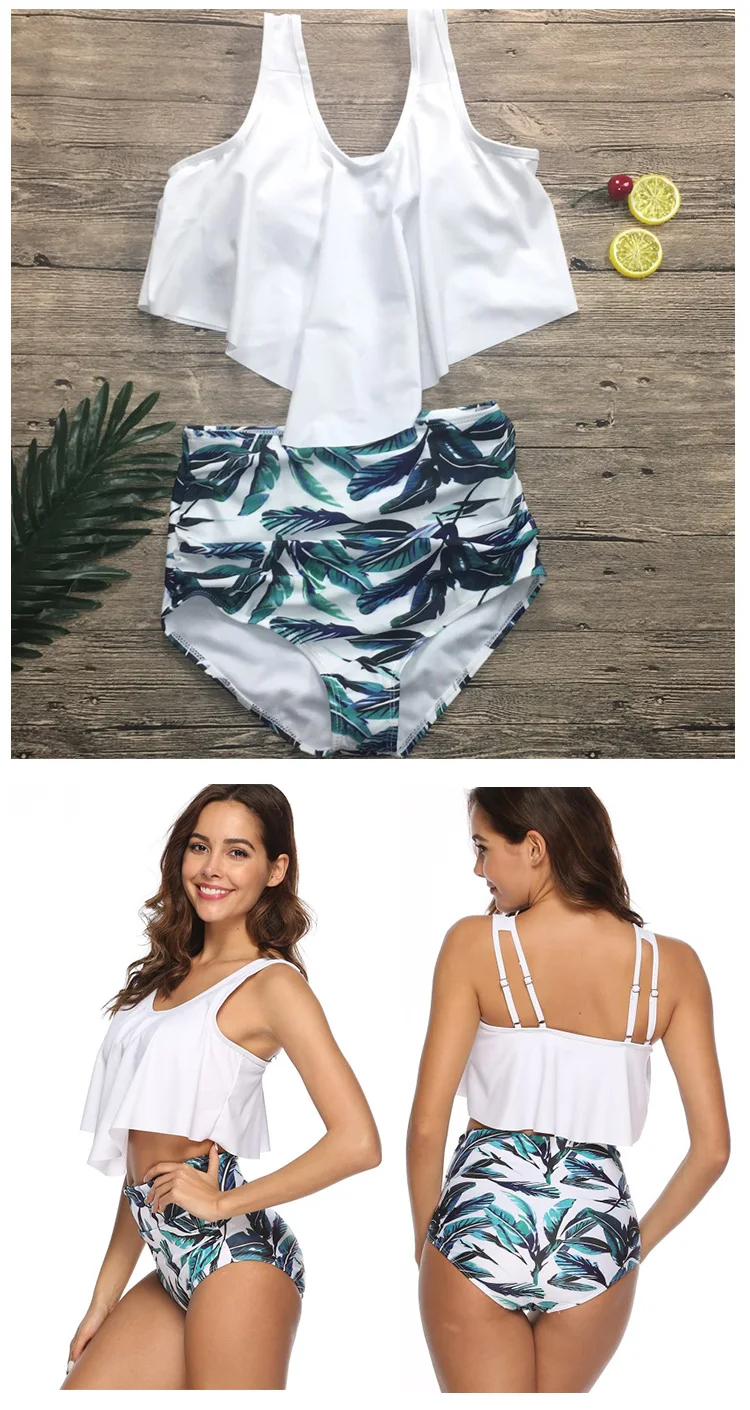 Plus-size-high-waist-floral-print-ruffle-tankini-Woman-swimsuit_02